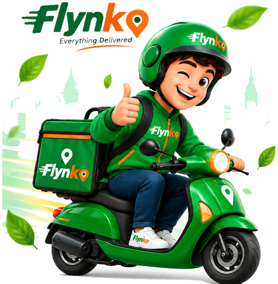 Flynko delivery rider giving a thumbs up